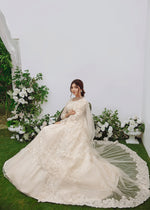 Ivory Silk Thread Embroidered Organza & Net Lehenga (3-Piece) - Image 7