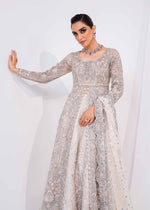 Indian Ivory Embroidered Organza Lehenga Gown (3-Piece) - Image 8