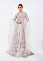 Indian Ivory Embroidered Organza Lehenga Gown (3-Piece) - Image 9