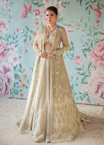 Pakistani Ivory White Embroidered Net and Raw Silk Bridal Lehenga (3-Piece) - Image 5