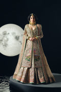 Pakistani Ivory Embroidered Raw Silk Bridal Lehenga (3-Piece) - Image 7