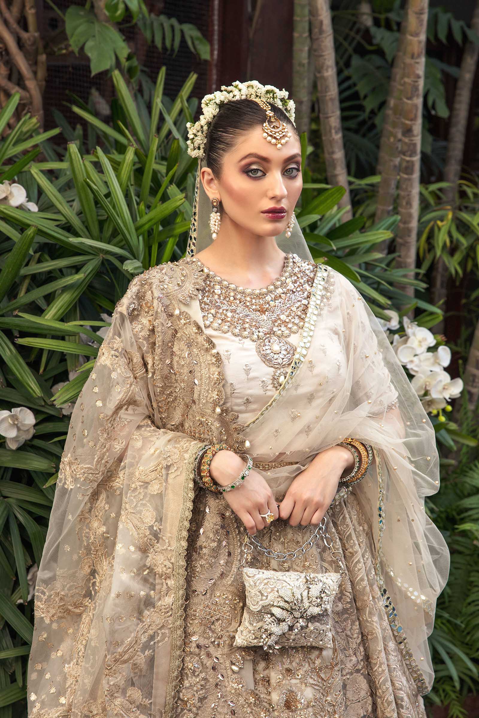 Ivory Embroidered Raw Silk Bridal Lehenga Choli (3-Piece) - Image 5