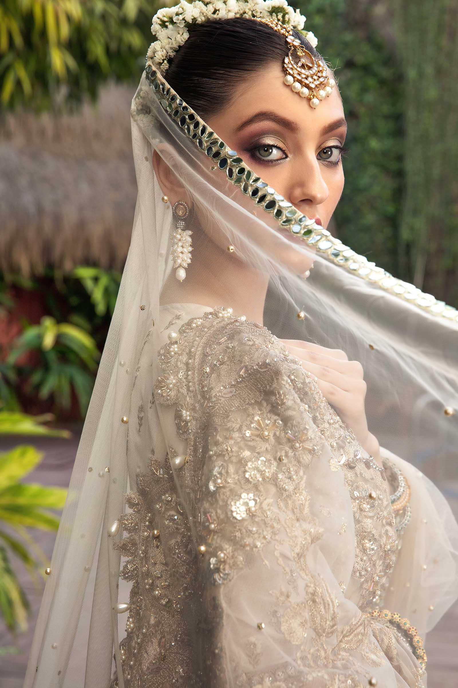 Ivory Embroidered Raw Silk Bridal Lehenga Choli (3-Piece) - Image 7