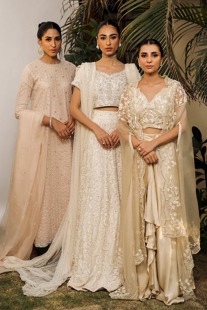 Ivory Hand-Embellished Raw Silk Lehnga Choli (3-Piece) - Image 8