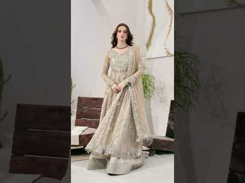 Pakistani Ivory Hand-Embellished Net and Raw Silk Bridal Lehenga (3-Piece) - Image 8
