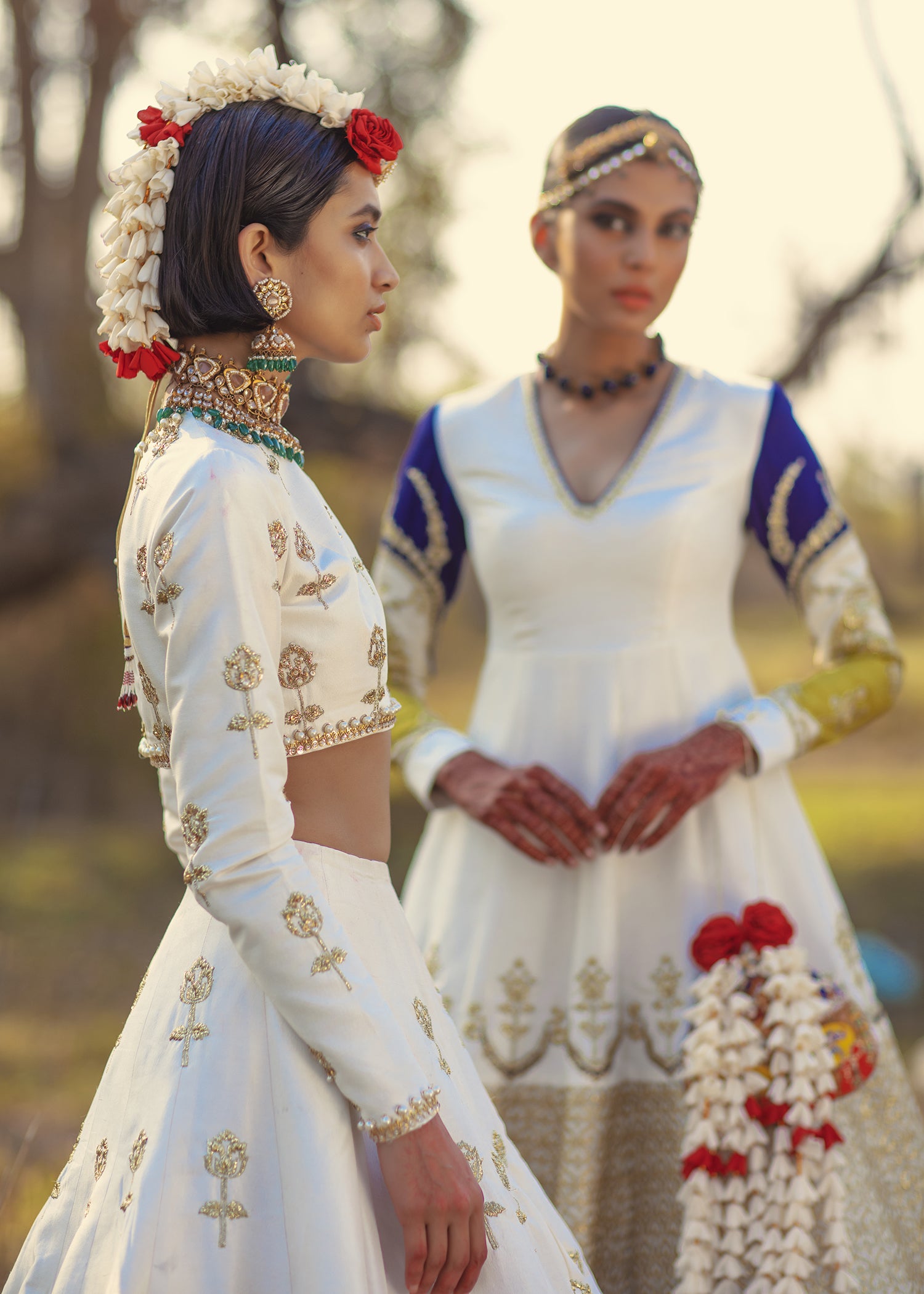Ivory and Black Sequin Shimmer Lehenga (3-Piece) - Image 8