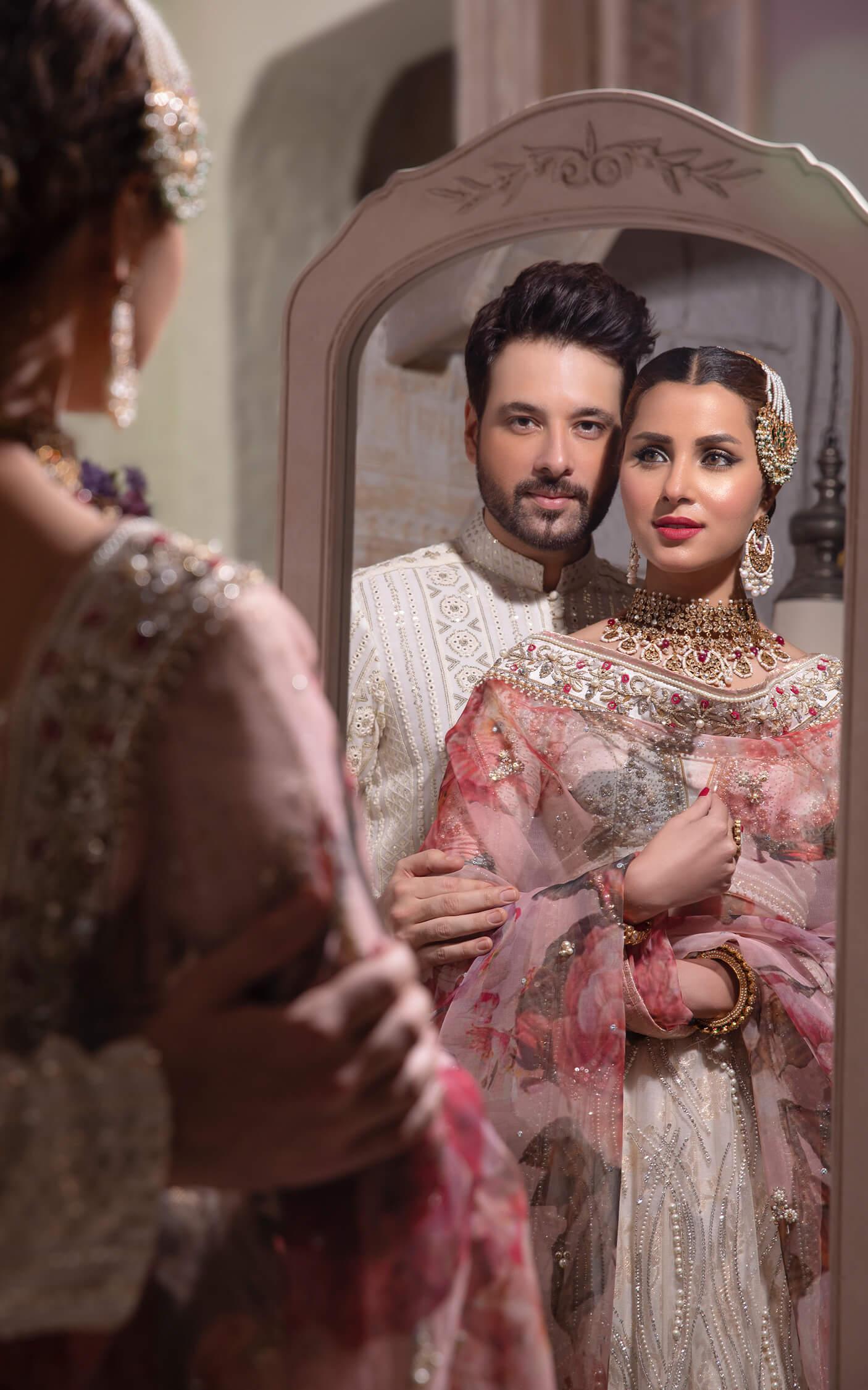 Ivory Floral Embroidered Silk-Blend Lehenga (3-Piece) - Image 12