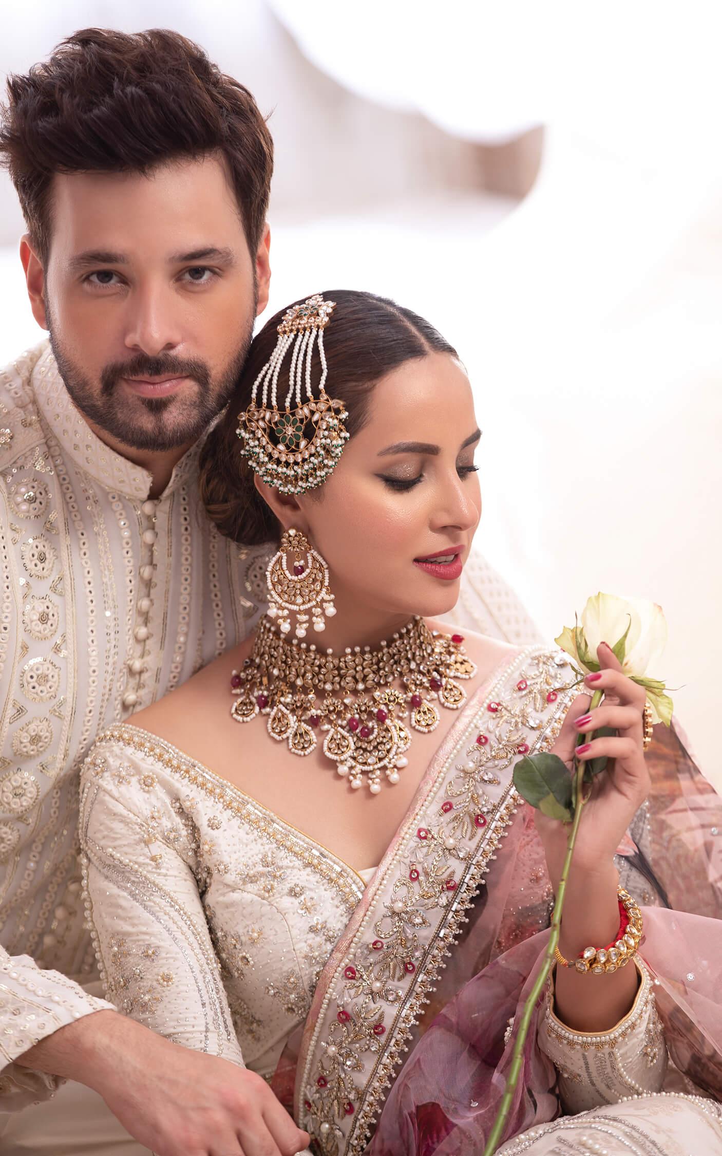 Ivory Floral Embroidered Silk-Blend Lehenga (3-Piece) - Image 9