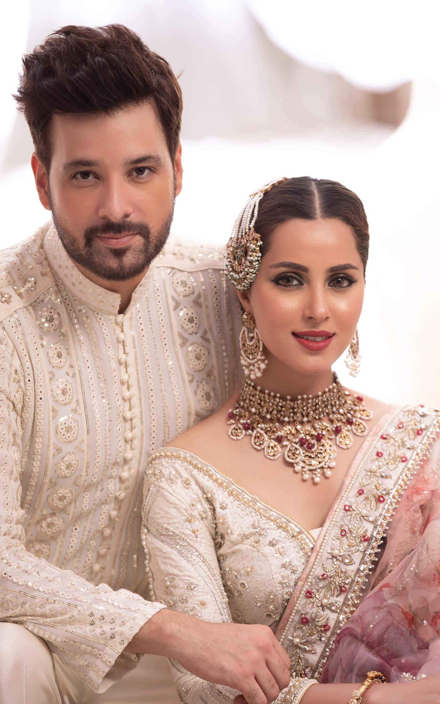 Pakistani Ivory Floral Embroidered Silk-Blend Lehenga (3-Piece) - Image 9