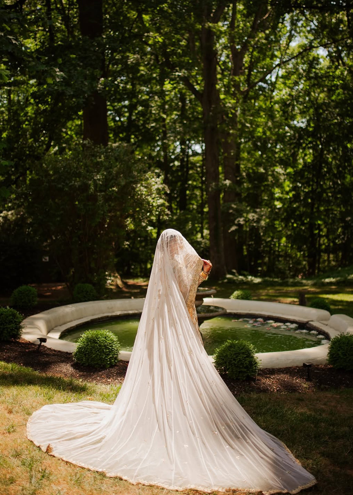 Ivory Gold Zardozi Silk-Blend Bridal Lehenga (3-Piece) - Image 1