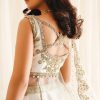 Ivory Dabka Embroidered Silk Bridal Lehenga (3-Piece) - Image 4