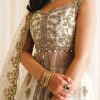 Ivory Dabka Embroidered Silk Bridal Lehenga (3-Piece) - Image 5