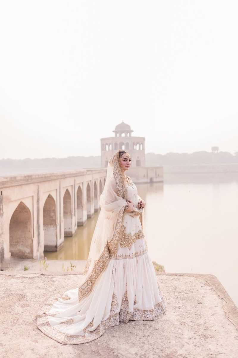 Ivory Gold Embroidered Silk Bridal Lehenga (3-Piece) - Image 1