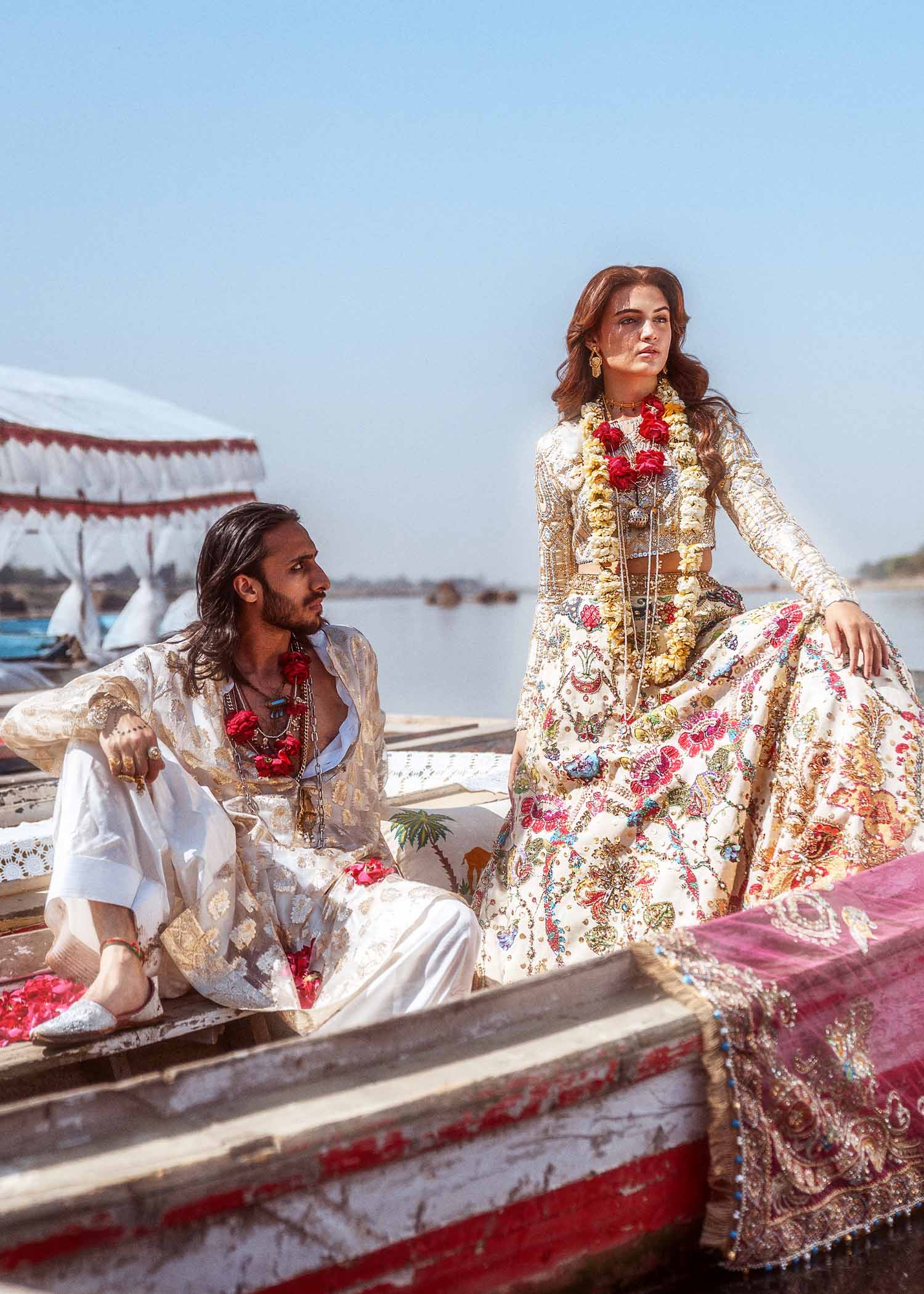 Ivory Embroidered Silk Lehenga Choli (3-Piece) - Image 6