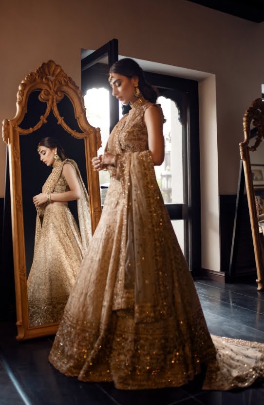 Pakistani Ivory Zardozi Silk Lehenga Choli (3-Piece) - Image 3