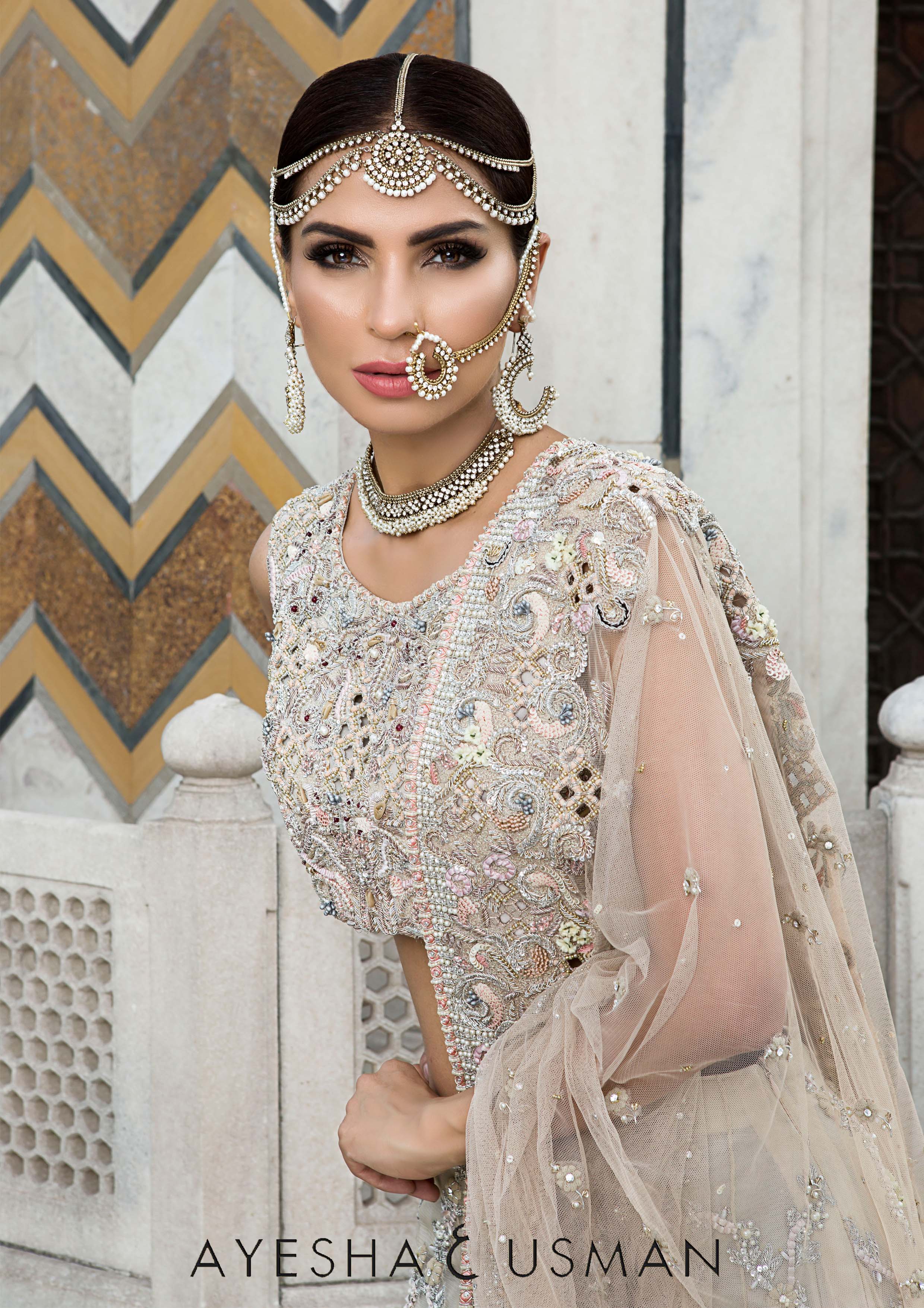 Ivory Embellished Silk Lehenga Choli (3-Piece) - Image 2