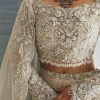 Pakistani Ivory Zardozi Pearl Silk Bridal Lehenga (3-Piece) - Image 5