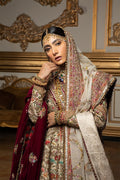 Pakistani Ivory Zardozi Silk Lehenga with Peplum Jacket (3-Piece) - Image 10