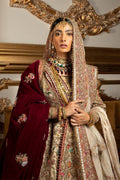 Pakistani Ivory Zardozi Silk Lehenga with Peplum Jacket (3-Piece) - Image 11