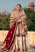 Pakistani Ivory Zardozi Silk Lehenga with Peplum Jacket (3-Piece) - Image 13