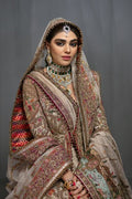 Pakistani Ivory Zardozi Silk Lehenga with Peplum Jacket (3-Piece) - Image 4