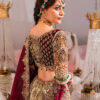 Ivory Maroon Zardozi Velvet Appliqué Lehenga (3-Piece) - Image 3