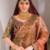Ivory Maroon Zardozi Velvet Appliqué Lehenga (3-Piece) - Image 4