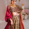 Ivory Maroon Zardozi Velvet Appliqué Lehenga (3-Piece) - Image 5