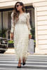 Pakistani Ivory Crystal Sequin Cotton Net Maxi Dress (1-Pc) - Image 2