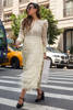 Pakistani Ivory Crystal Sequin Cotton Net Maxi Dress (1-Pc) - Image 5