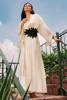 Pakistani Ivory Pleated Grip Maxi Dress (1-Pc) - Image 4