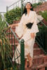 Pakistani Ivory Pleated Grip Maxi Dress (1-Pc) - Image 9