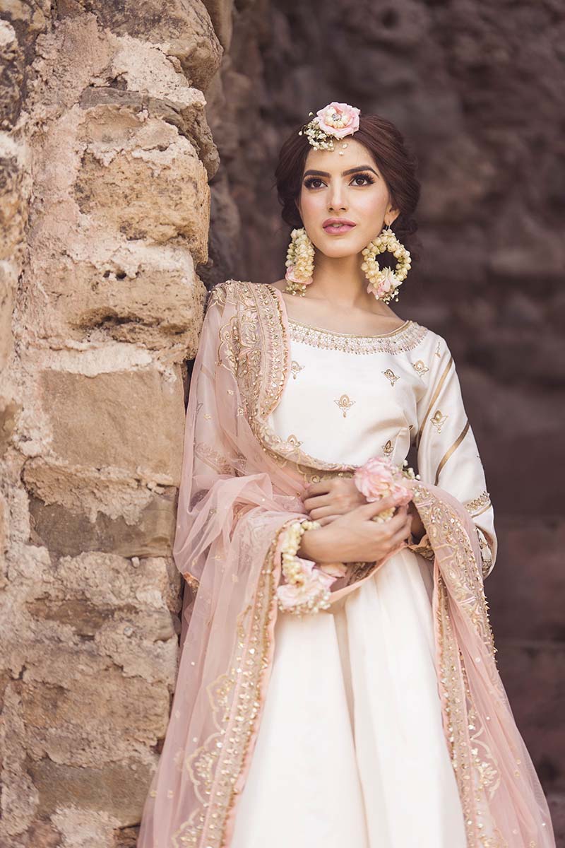 Pakistani Ivory Screen-Printed Raw Silk Maxi (2-Piece) - Image 6