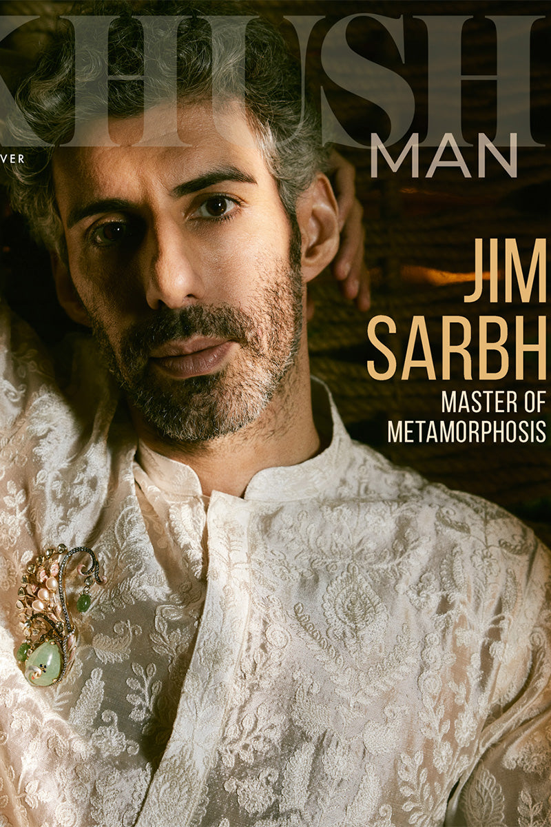 Ivory Embroidered Tissue Organza Kurta Pajama (3-Piece) - Image 2