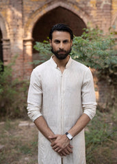 Ivory Multi-Embroidered Pure Fabric Kurta (2-Piece) - Image 2