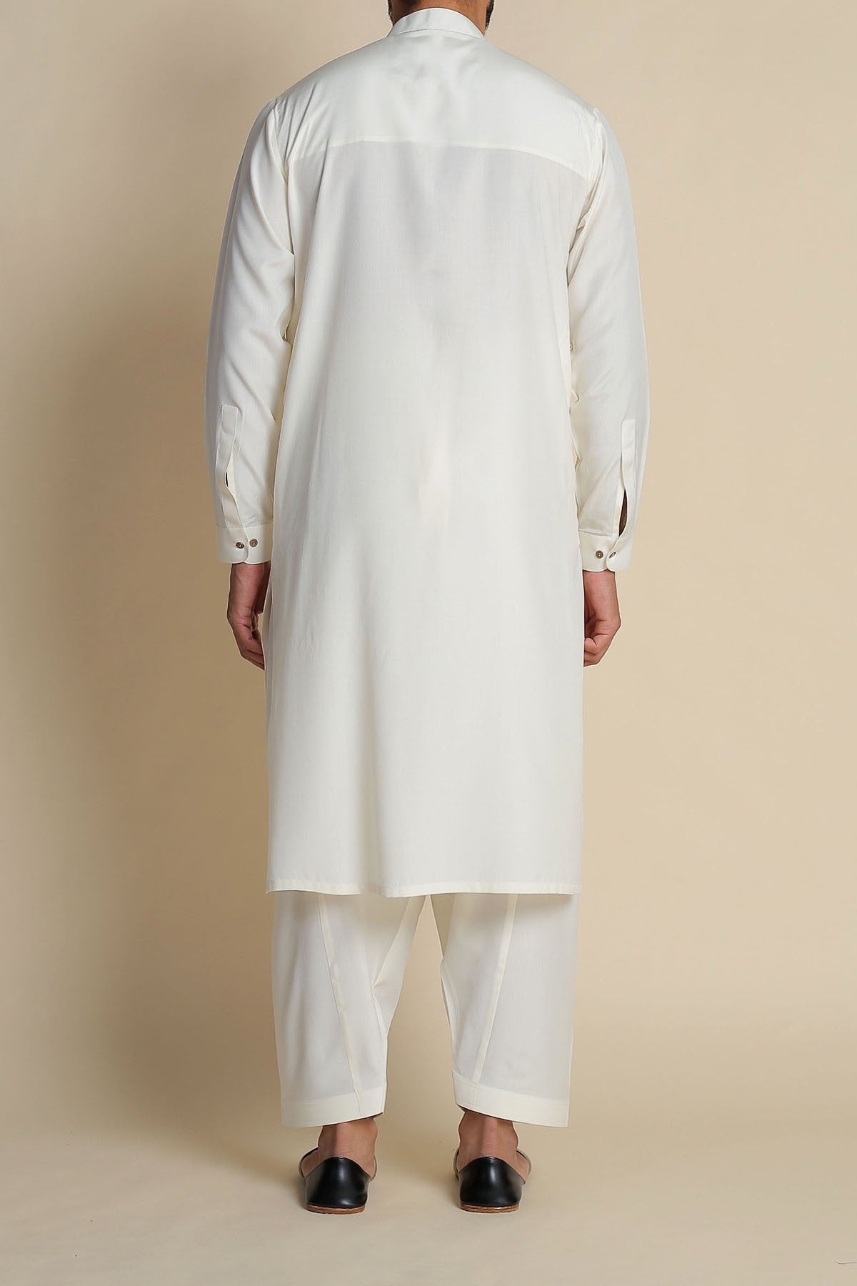 Off-White Boski Traditional Kameez Shalwar (2-Piece) - Image 1