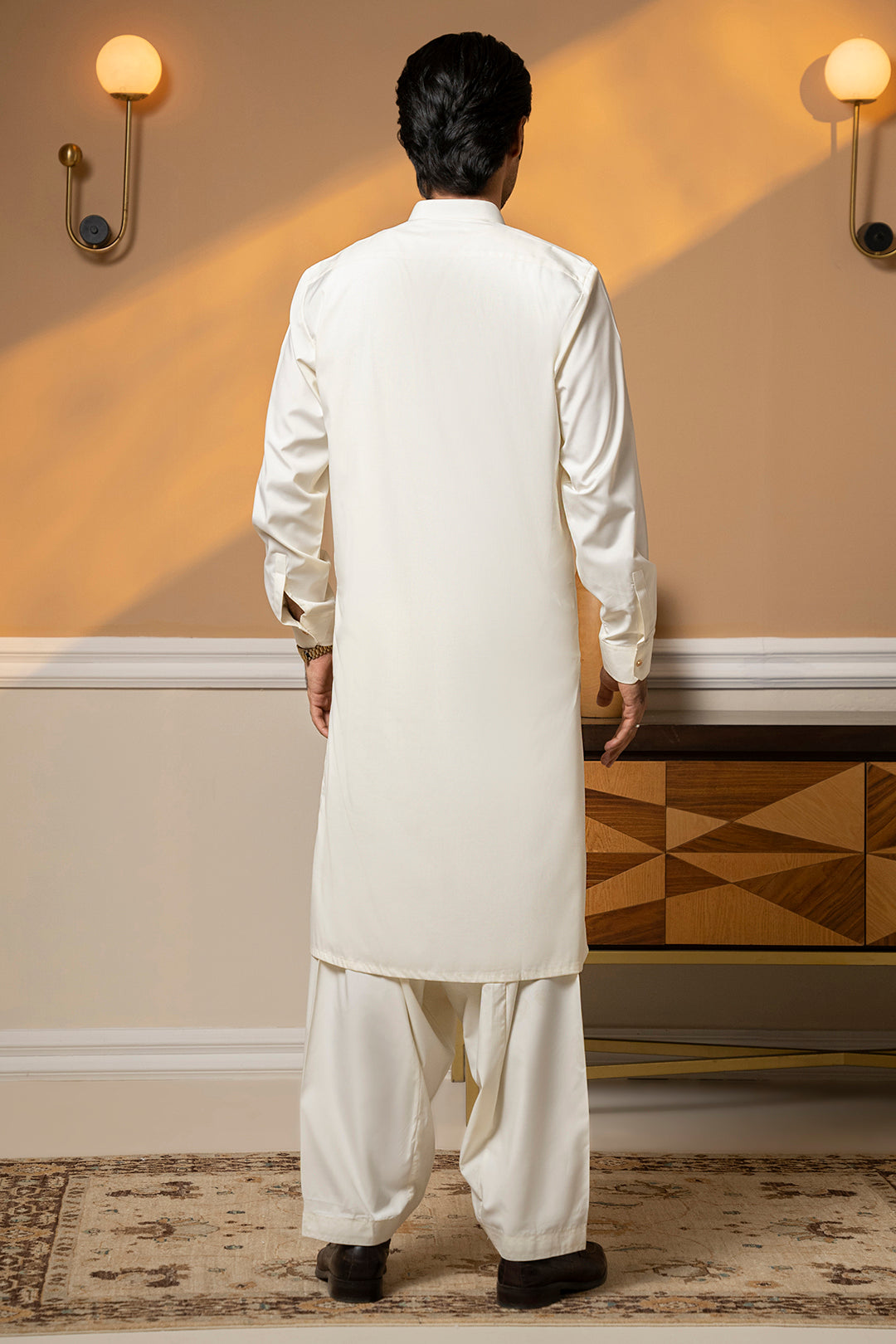 Off-White Bosky Fabric Shalwar Kameez (2-Piece) - Image 13