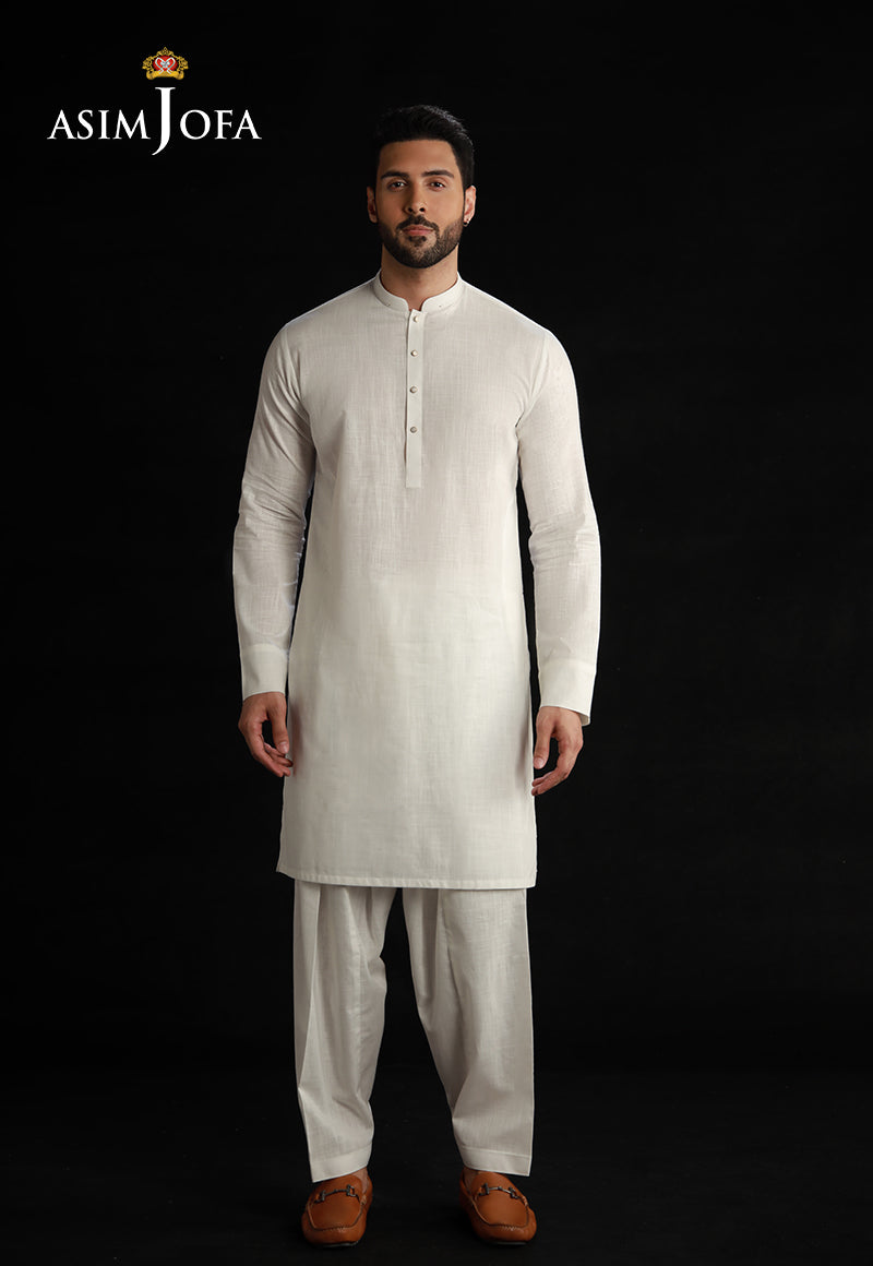 Off-White Cotton Shalwar Kameez (2-Piece) - Image 1