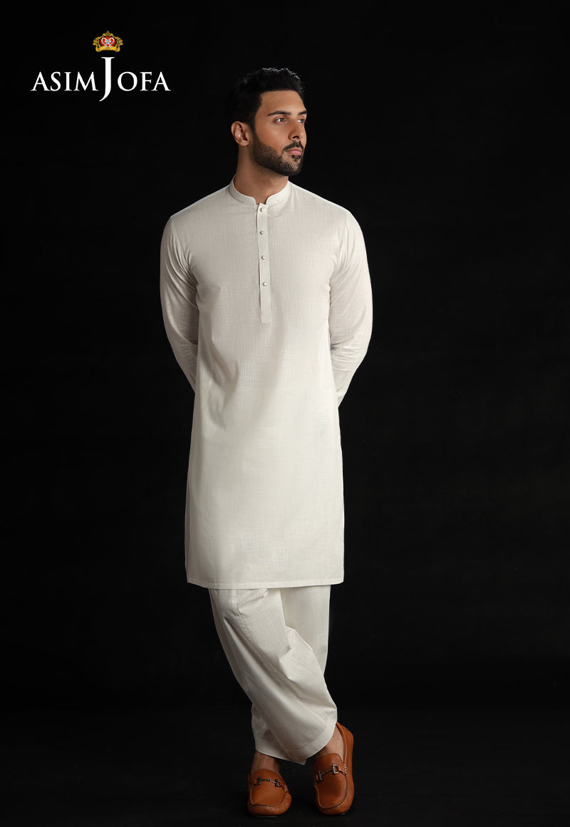 Off-White Cotton Shalwar Kameez (2-Piece) - Image 2