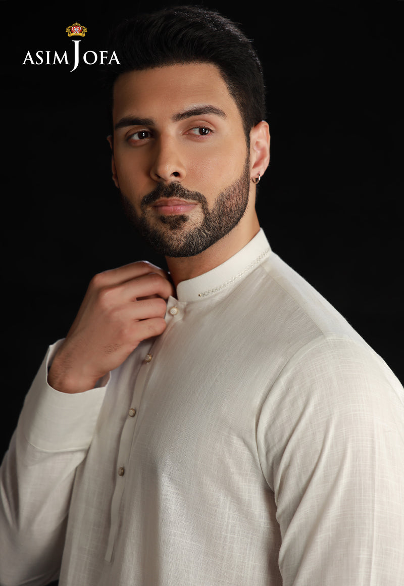 Off-White Cotton Shalwar Kameez (2-Piece) - Image 3