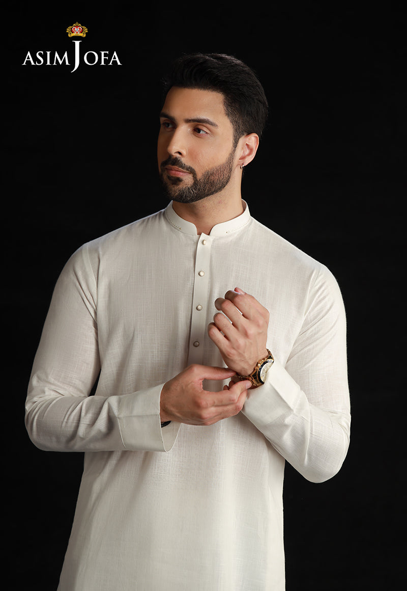 Off-White Cotton Shalwar Kameez (2-Piece) - Image 4