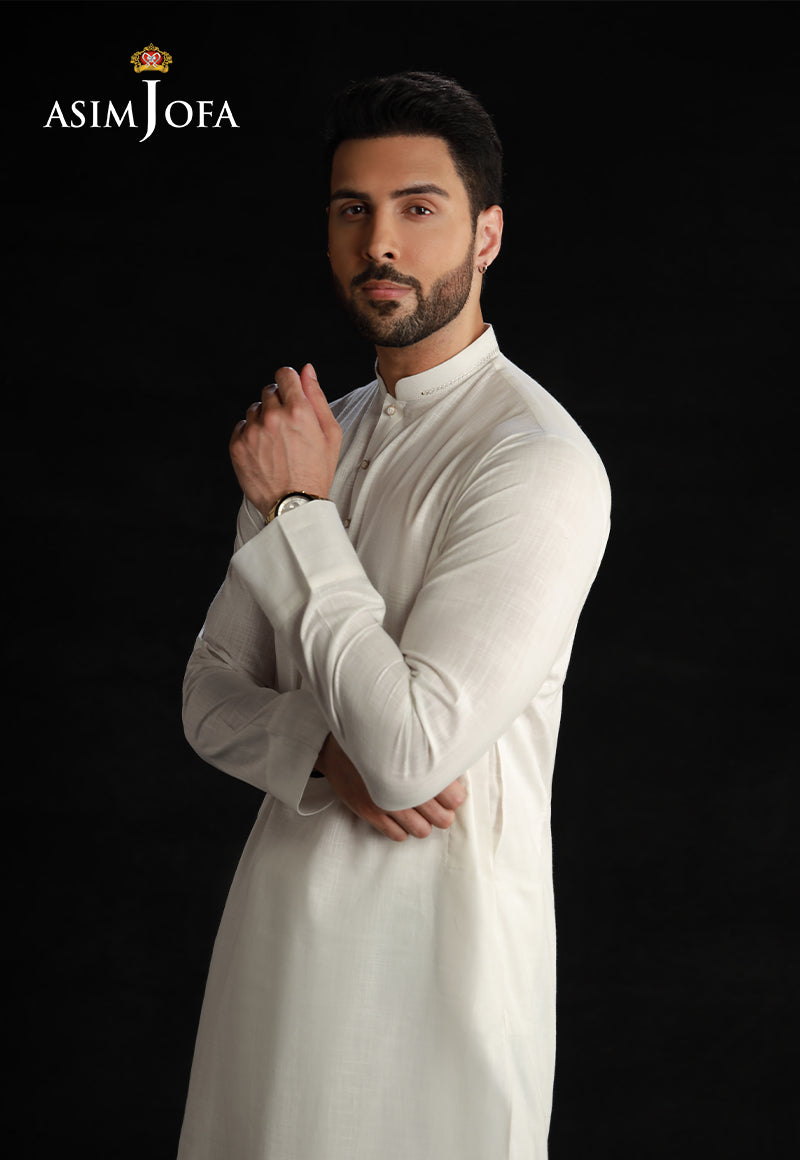 Off-White Cotton Shalwar Kameez (2-Piece) - Image 5