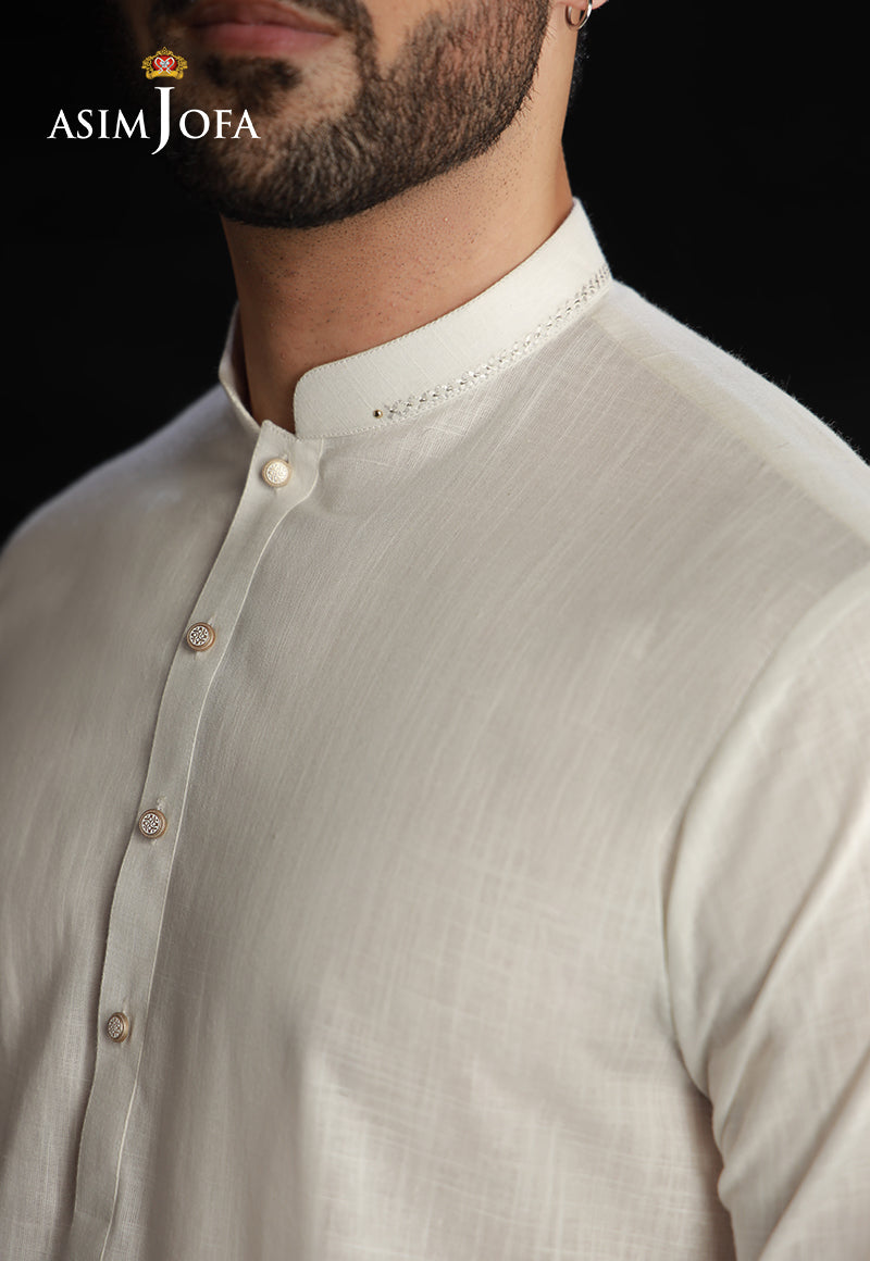 Off-White Cotton Shalwar Kameez (2-Piece) - Image 6