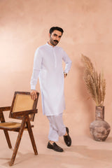 Off-White Luxury Cotton Shalwar Kameez (2-Piece) - Image 2