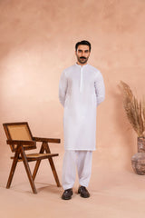 Off-White Luxury Cotton Shalwar Kameez (2-Piece) - Image 3
