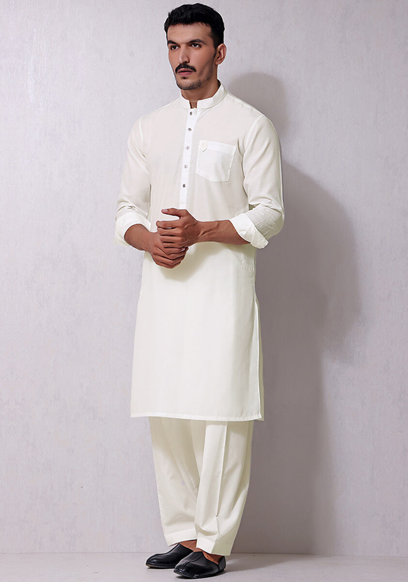 Cloud Dancer Poly Viscose Slim Fit Shalwar Kameez (2-Piece) - Image 1