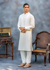 Off-White Ari Work Premium Suiting Kurta Shalwar (2-Piece) - Image 3