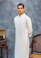Off-White Ari Work Premium Suiting Kurta Shalwar (2-Piece) - Image 4