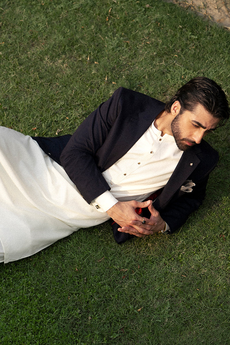 Cream Thai Boski Shalwar Kameez (2-Piece) - Image 11