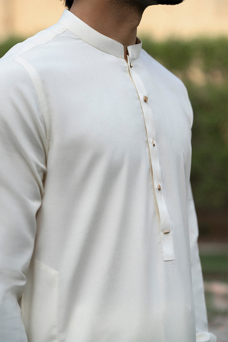 Cream Thai Boski Shalwar Kameez (2-Piece) - Image 3